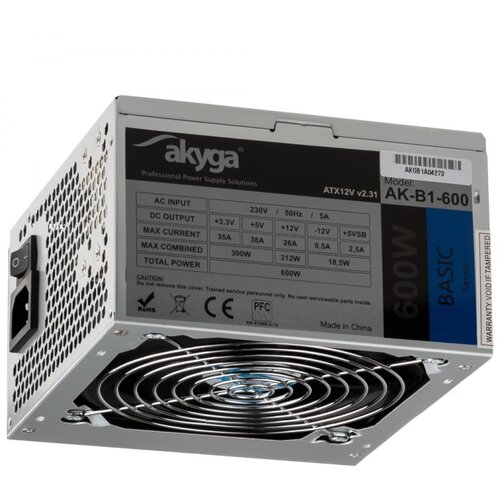 Akyga AK-B1-600 power supply unit 600 W 20+4 pin ATX ATX Grey Cijene