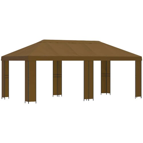 vidaXL Vrtna paviljon 6 x 3 m Taupe Poliester in jeklo 190, (5000218891) Cene