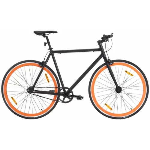  Bicikl s fiksnim zupčanikom crno-narančasti 700c 51 cm