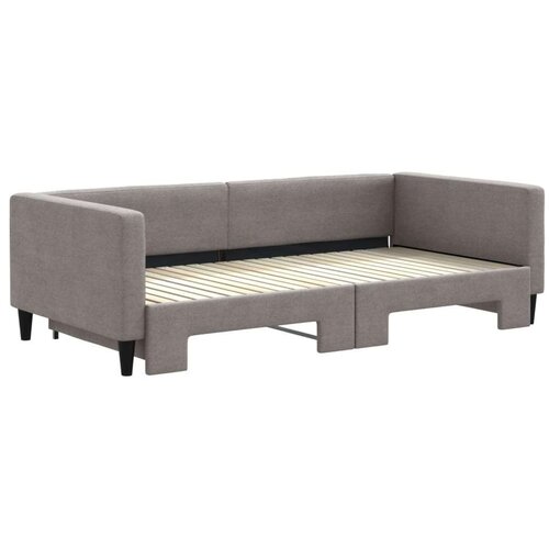  Dnevni krevet na razvlačenje smeđesivi 100 x 200 cm od tkanine Slike