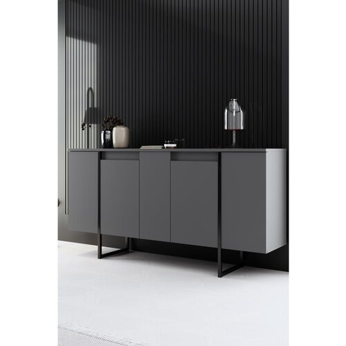 Kalune Design Luxe Komoda, Sivo-Crna Slike