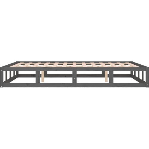  Okvir za krevet od masivnog drva sivi 150 x 200 cm bračni Slike