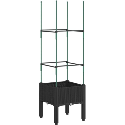  Vrtna sadilica s re&amp;scaron;etkom crna 40 x 40 x 142,5 cm PP Slike