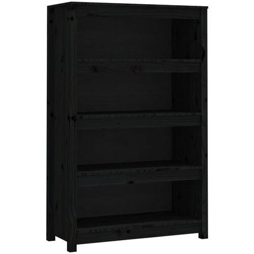 Maison Chic Knjižna omara - Knjižni regal črna 80x35x126 cm trdna borovina, (21723170) Slike