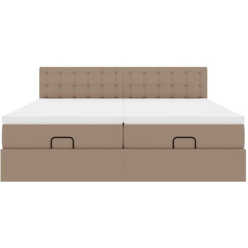 vidaXL Okvir kreveta s madracima cappuccina 180x200cm umjetna koža Cijene