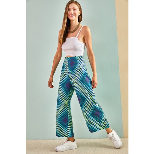 Bianco Lucci Pants - Green - Wide leg Slike