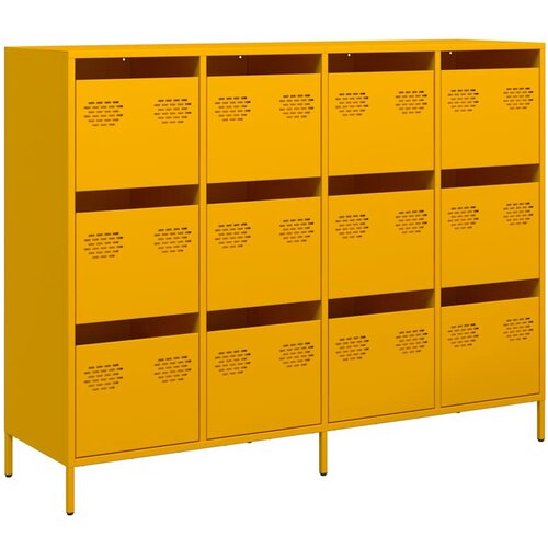Maison Chic Komoda - Predalnik gorčično rumena 135x39x103,5 cm hladno valjano jeklo, (21720283) Slike