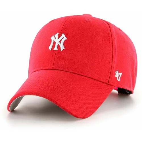 47 Brand Pamučna kapa sa šiltom MLB New York Yankees boja: crvena, s aplikacijom, B-BRMPS17WBP-RD