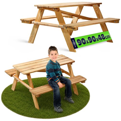 KADAX Vrtna klop Lesena klop za otroke z mizico za vrt, (5000362009) Cene
