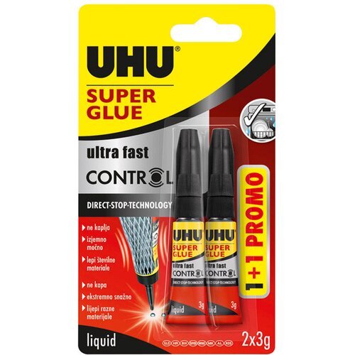  LJEPILO TRENUTAČNO 3G PLUS 1GRATIS SUPER GLUE(CIANOAKRILAT) UHU L0182000 BLISTER Cene
