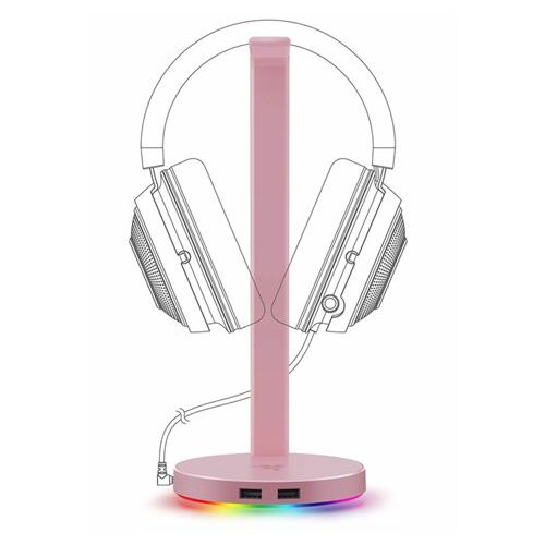 Razer base station V2 chroma quartz - headphone stand with usb 3.1 and 7.1 surround sound RC21-01510200-R3M1 Slike