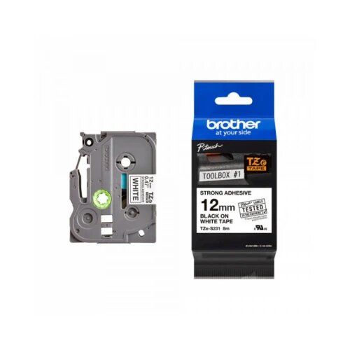 Brother TZeS-231 Jako lepljiva traka crna na belo 12mm Cene