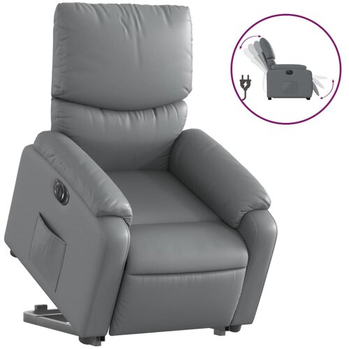 Maison Chic Električni naslanjač - Relax naslanjač s funkcijo vstajanja sivo umetno usnje, (22061543) Cene