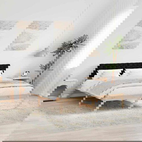 VidaXL Okvir kreveta Smeđa i crna 140 x 200 cm Masivna borovina Slike