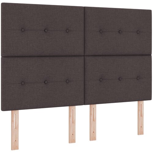 VidaXL Vzglavje z gumbi Temno rjavo 140 cm Tkanina, (22052122) Slike