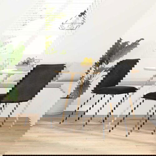 Maison Chic Jedilni stoli - Vzorci stoli 2 kosa črn žamet A223, (22032679) Cene