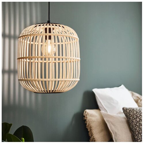 Eglo Bordesley viseća lampa E27, Ø35 cm, crna/prirodni bambus, 43216 Cene