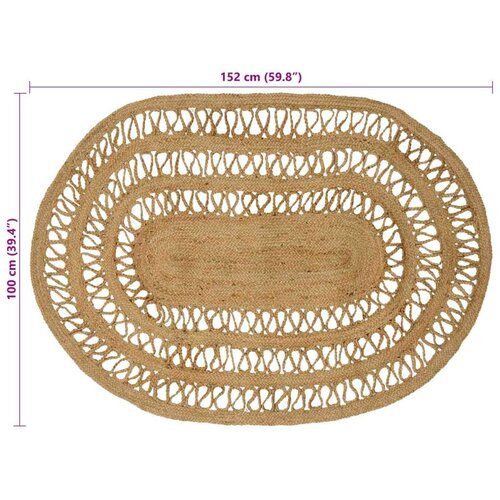  Tepih Smeđa 100 x 152 cm Juta Slike