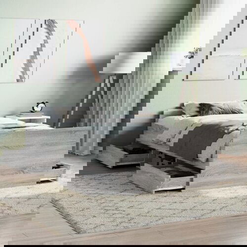 vidaXL Okvir kreveta s uzglavljem i podnožjem boja hrasta 90 x 200 cm Cijene