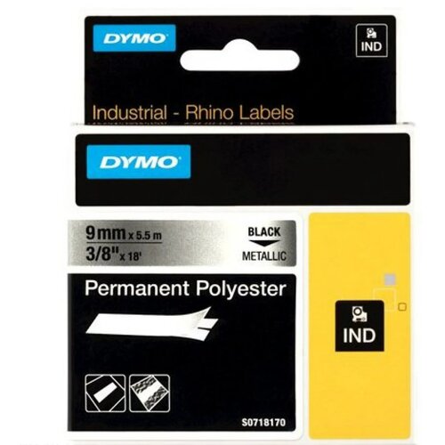 Dymo Traka srebrna sa crnim tekstom IND Poliester 9mmx5.5m Cene