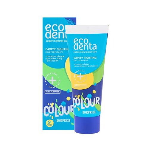 Ecodenta Toothpaste Cavity Fighting Colour Surprise zobna pasta z barvnim presenečenjem 75 ml Slike