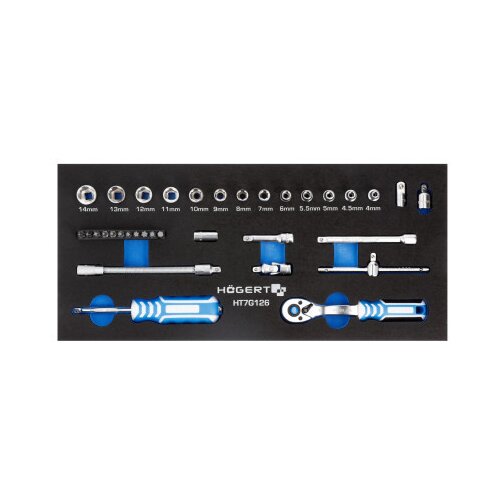 Hogert technik organizator eva set alata sa čegrtaljkom 1/4" 34 kom ( HT7G126 ) Cene