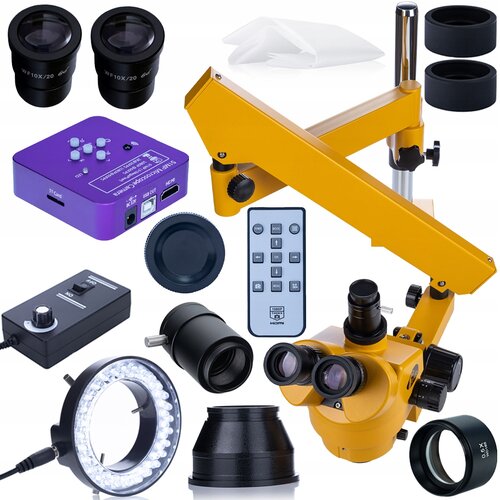 Rosfix NEPTUNE PRO MSNP-T-WDMS3-O TRINOKULARNI MIKROSKOP &ndash; 7&ndash;45X, KAMERA 51MP 4K | LED 56X, BARLOW 0.5X, C-MOUNT, (5000036393) Cene