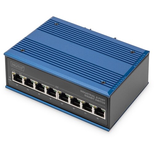 Digitus ASSMANN Electronic DN-651121 network switch Gigabit Ethernet (10 /100 /1000) Power over Ethernet (PoE) Black, Blue Cene
