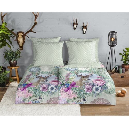 HIP Zelena flanelska posteljina za krevet za jednu osobu 140x200 cm Romini &amp;ndash; Slike