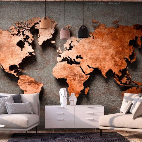  Samoljepljiva foto tapeta - Copper Map 98x70 Slike