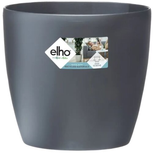 ELHO brussels Okrugla tegla za biljke (Vanjska dimenzija (&amp;oslash; x V): 35 x 33 cm, Plastika, Antracit, Kotačići, Sjaj) Slike
