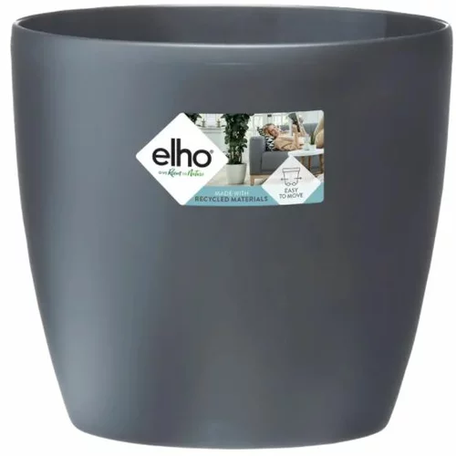 ELHO brussels Okrugla tegla za biljke (Vanjska dimenzija (ø x V): 35 x 33 cm, Plastika, Antracit, Kotačići, Sjaj)