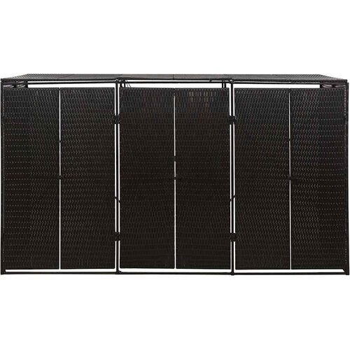 vidaXL Spremi&scaron;te za 3 kante za smeće crno 207 x 80 x 117 cm poliratan Cijene