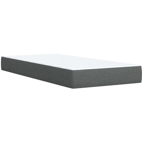  Krevet s oprugama i madracem tamnosivi 100 x 200 cm od tkanine Slike