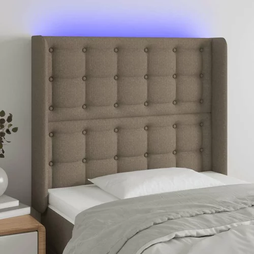  LED posteljno vzglavje taupe 103x16x118/128 cm blago, (20953929)