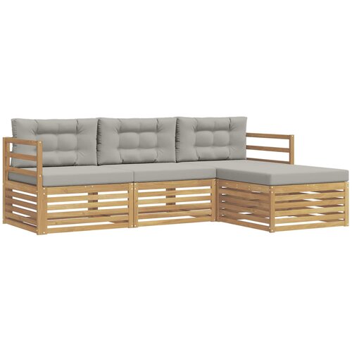 vidaXL Zunanja garnitura za sedenje 4 pcs Bela in svetlo siva, (5000281969) Cene