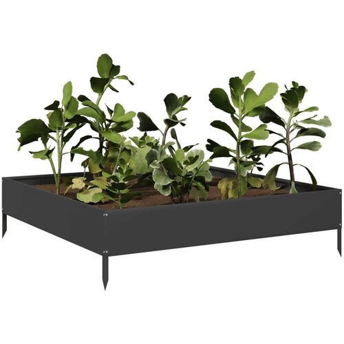 VidaXL Povi&amp;scaron;ena vrtna gredica crna 100 x 100 x 26 cm od čelika Slike