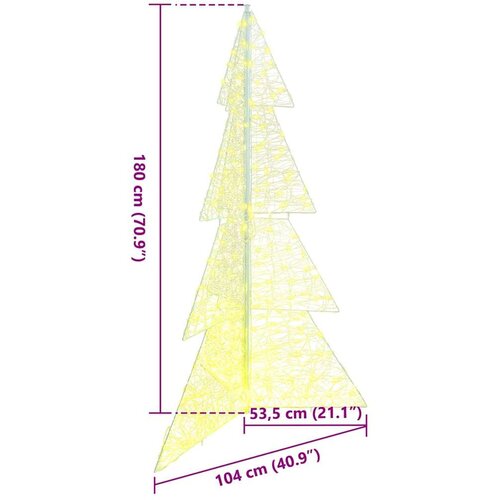 VidaXL Božićno drvce s 240 LED svjetlima Topla bijela 180 cm Akril Slike