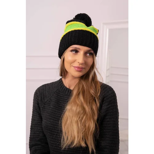 Kesi marka niezdefiniowana Women's cap Kinga K297 black + kiwi + neon green