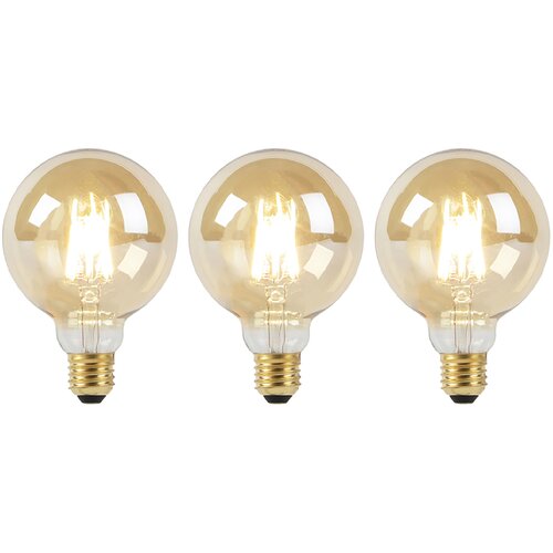 LUEDD Komplet 3 E27 zatemnjenih do toplih LED sijalk G95 zlata 8W 806 lm 2000-2700K Cene