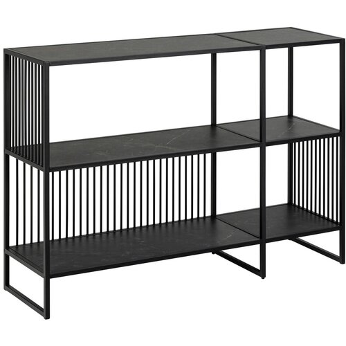 Actona Crna biblioteka u kamenom dekoru 120x83 cm Strington &amp;ndash; Slike
