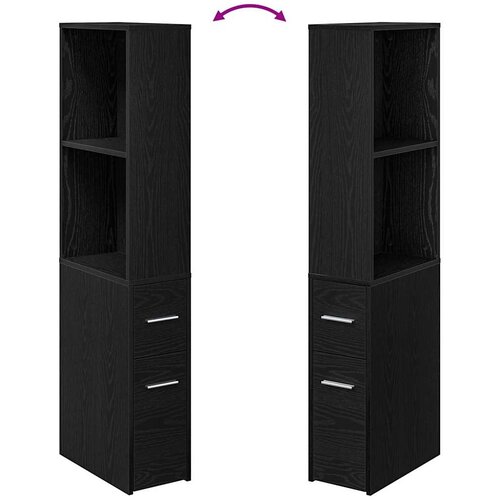  Set namje&amp;scaron;taja za kupaonicu Zidne Crni hrast 22 x 41 x 135 cm Slike