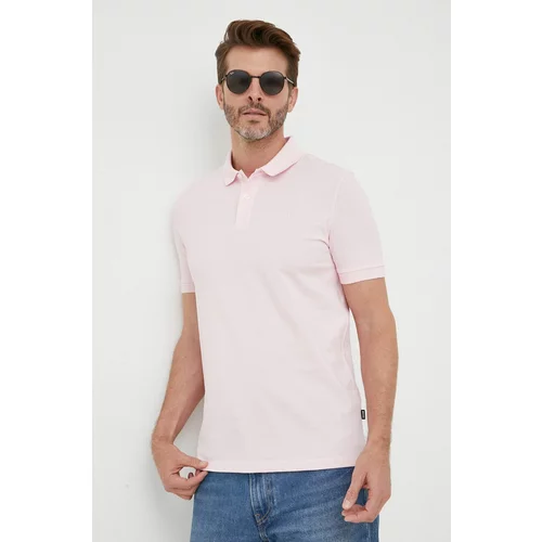 Boss Pamučna polo majica boja: ružičasta, glatki model