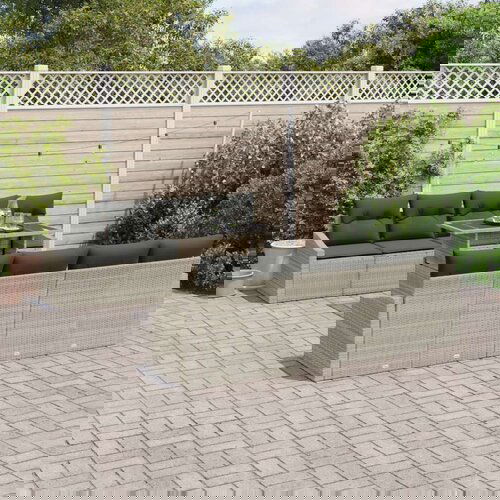  Set od 9 dijelova vrtne sofe s jastučićima svijetlo sivi poli ratan Cijene