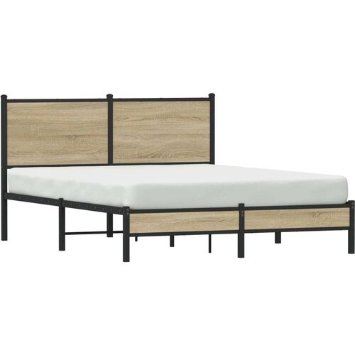 vidaXL metalni okvir kreveta s uzglavljem boja hrasta sonome 140x190cm Cijene