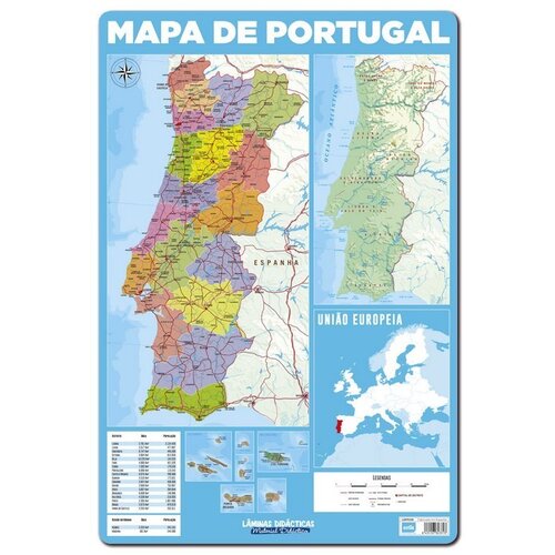 Grupo PORTUGALSKI DIDAKTIČNI LIST ZEMLJEVID PORTUGALSKE, (21239624) Cene