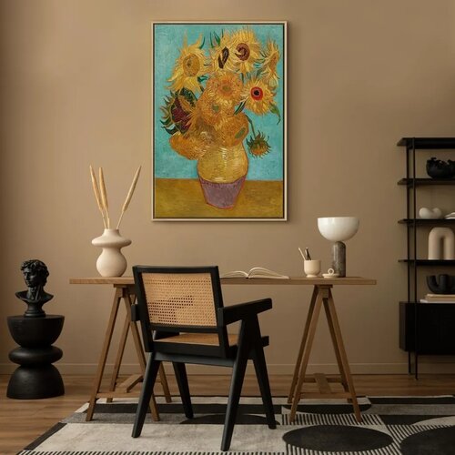  Slika - Vincent van Gogh &amp;ndash; Sunflowers II 60x90 U prirodnom drvenom okviru Slike