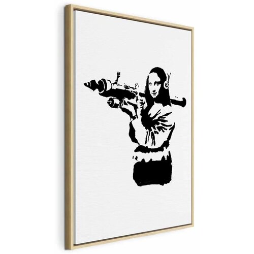  Slika - Banksy Mona Lisa with Rocket Launcher (1 Part) Vertical 60x90 U prirodnom drvenom okviru Cene