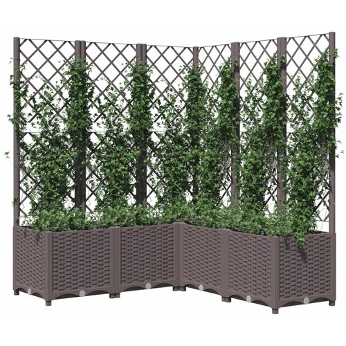  Vrtna sadilica s re&amp;scaron;etkom smeđa 120 x 120 x 136 cm PP Slike