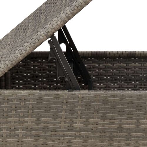 vidaXL Zunanja stolica s blazino Siva 55x55x37 cm Poli ratan Cene